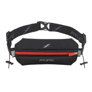 FITLETIC NEO RACING SINGLE POUCH WITH RACE HOLDER - BLACK/RED