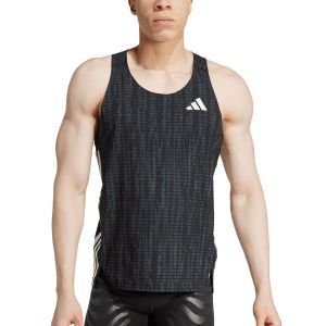 ADIDAS ADIZERO SINGLET - CARBON/BLACK
