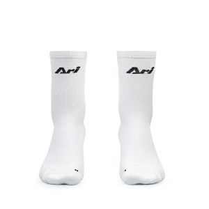 ARI ADEPT TERRY RUNNING CREW SOCKS - WHITE/BLACK/WHITE